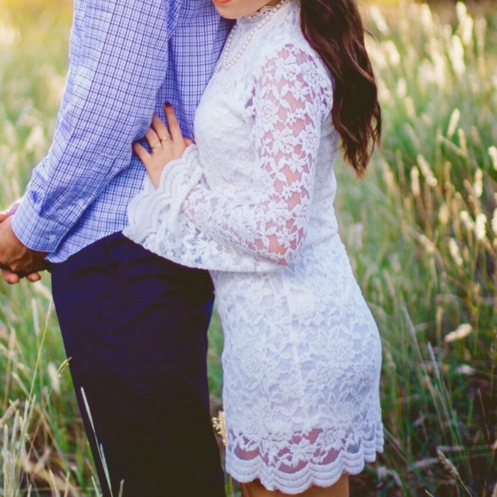 white lace dress